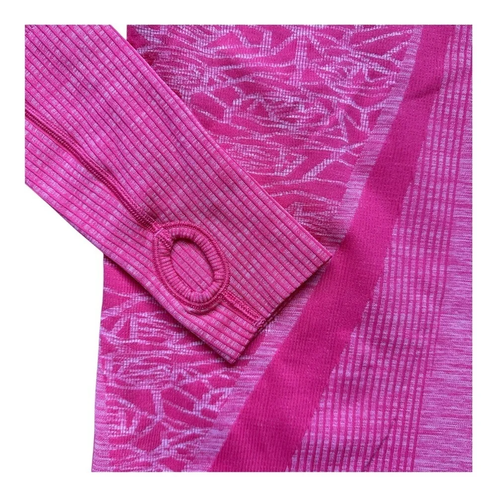Lululemon Pink Ribbed Long Sleeve Fitted Tank Sz: Est. Small